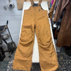 Walls Mens Insulated Bib Overalls Brn Duck Canvas Quilted Work Bibs Med RN20697
